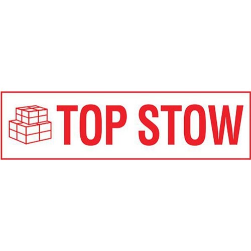 Shipping Label Top Stow 30x127mm Red on White, Pack of 250