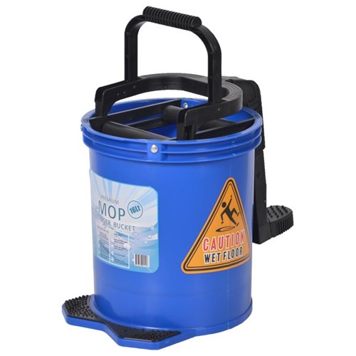Pure Clean Premium Plastic Wringer Bucket 16L Blue