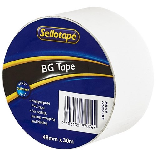 Sellotape BG 1410 Flexible PVC Tape 48mm x 30m White