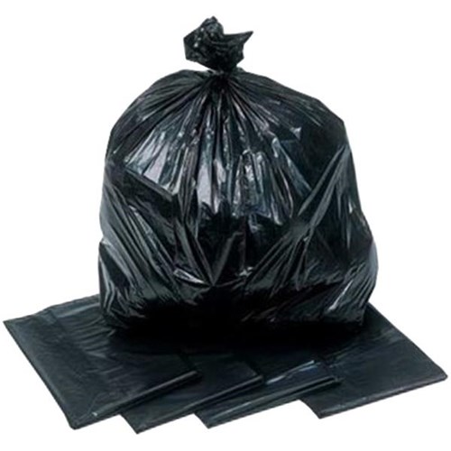Rubbish Bags 750x1000mm 40 Micron Black 80L, Pack of 50
