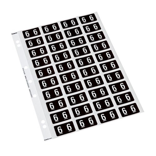 Codafile Numbers 6 Labels 162506 25mm Brown, Sheet of 40 | OfficeMax NZ