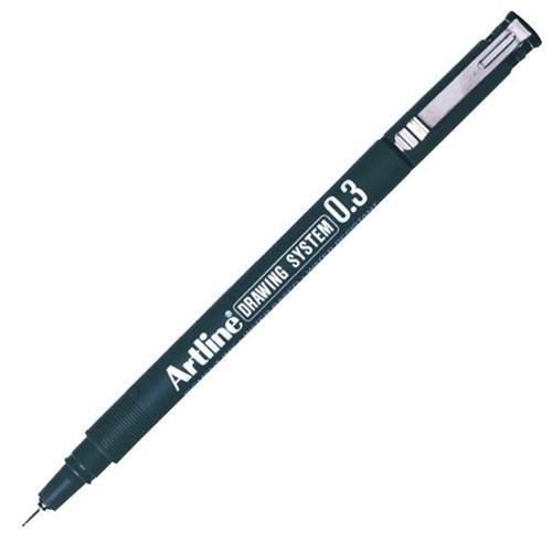 Artline 233 Drawing Fibre Black Pen Fine Tip