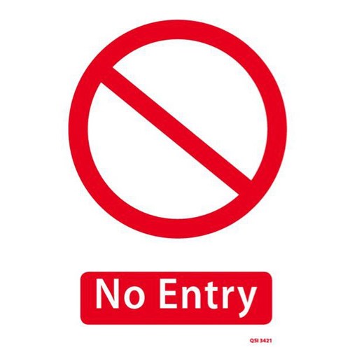 No Entry Safety Sign 230x300mm