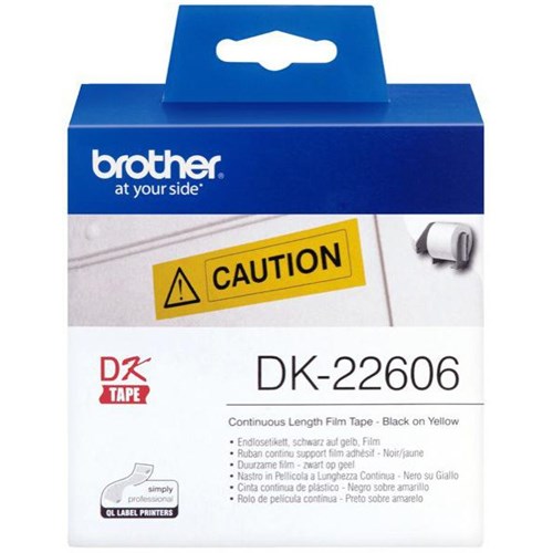 Brother Continuous Film Label Roll DK- 22606 62mm x 15.24m Yellow