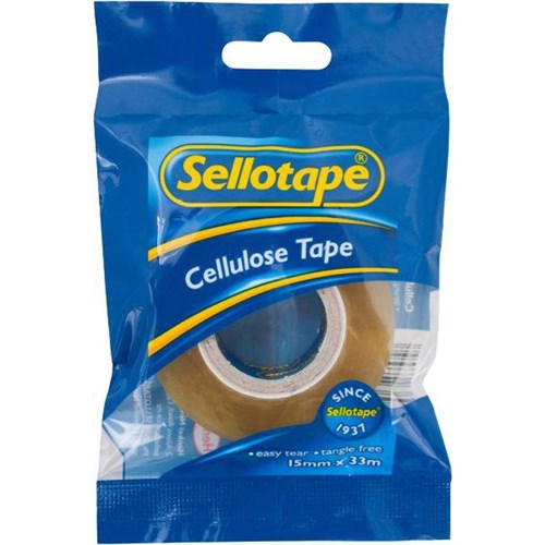 Sellotape 3270N Cellulose Tape 15mm x 33m Clear