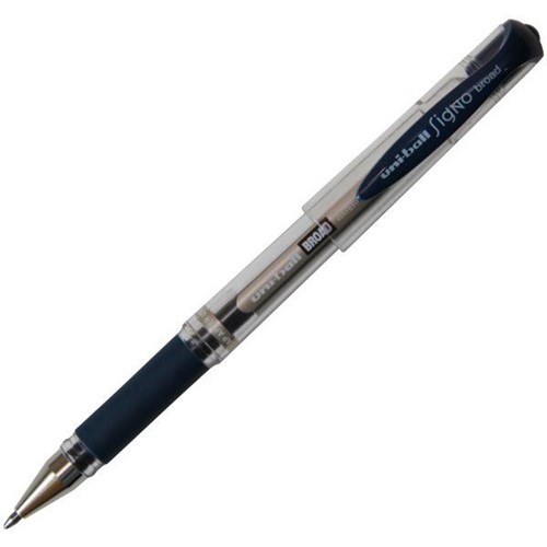 uni-ball Signo UM-153 Broad Blue Black Rollerball Pen 1.0mm Medium Tip