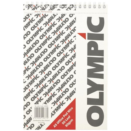Olympic A5 Spiral Office Pad Top Opening 80gsm 50 Sheets