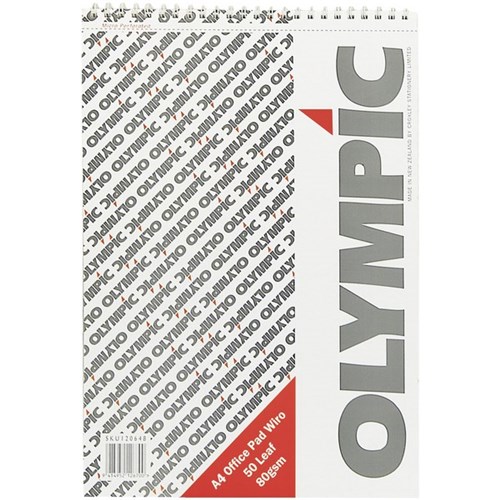Olympic A4 Spiral Office Pad Top Opening 80gsm 50 Sheets