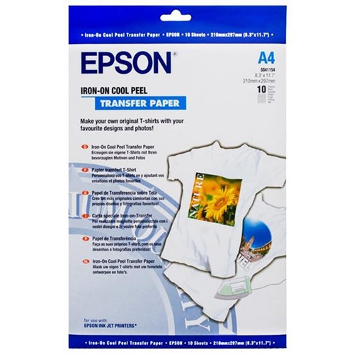 Epson A4 124gsm Iron On Transfer Photo Paper, Pack of 10