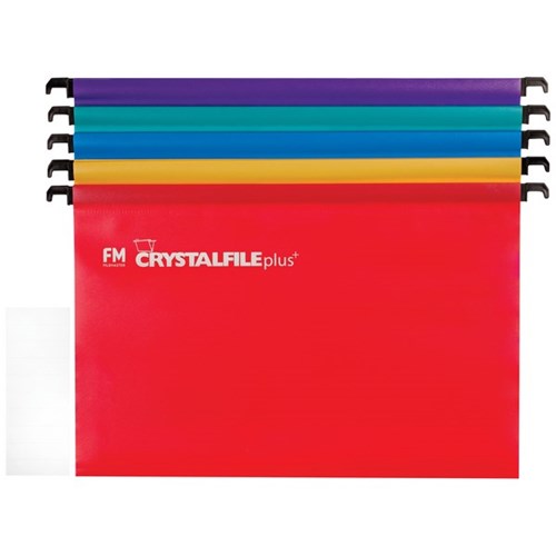 Crystalfile Suspension Files Foolscap Assorted Colours, Pack of 10