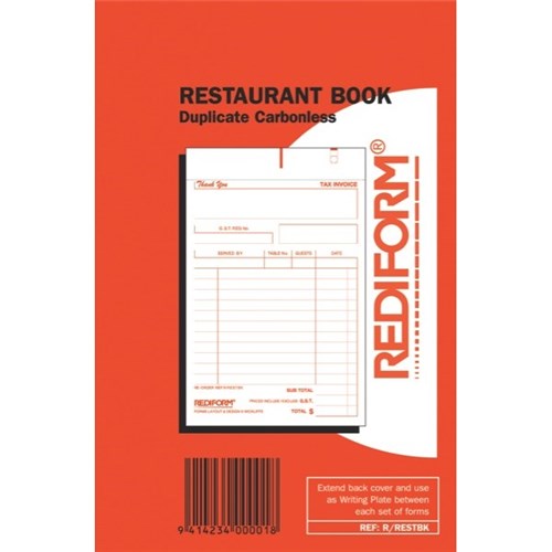 Rediform Restaurant Order Book NCR Duplicate Set of 50