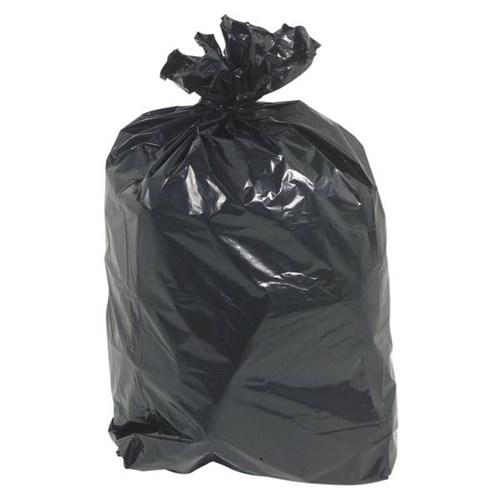 Rubbish Bags Heavy Duty Black 640x260x1200mm 80 Micron, Pack of 25