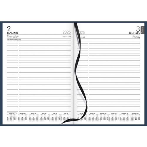 Collins A51 Diary A5 1 Day To A Page 2025 Blue