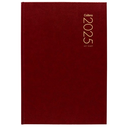 Collins A51 Diary A5 1 Day To A Page 2025 Red