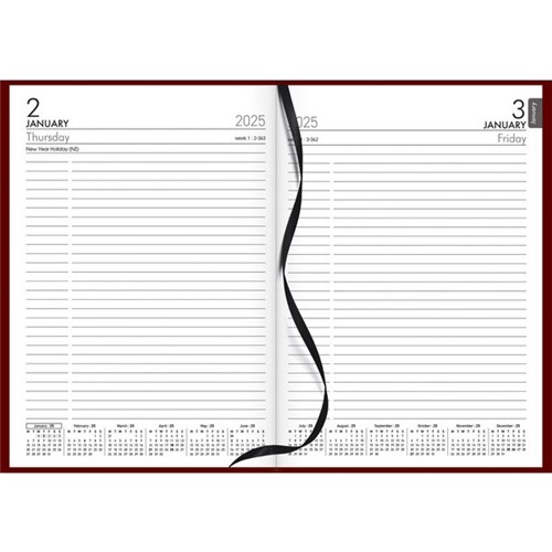 Collins A51 Diary A5 1 Day To A Page 2025 Red