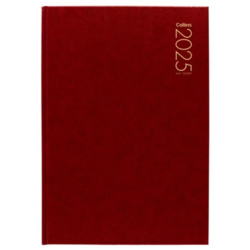 Collins A41 Diary A4 1 Day Per Page 2025 Red