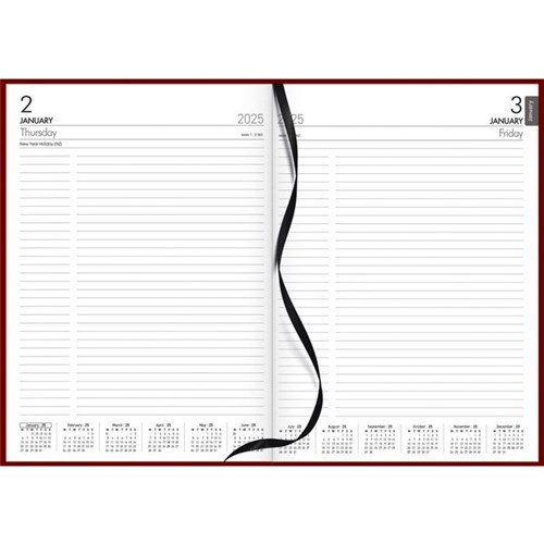 Collins A41 Diary A4 1 Day Per Page 2025 Red