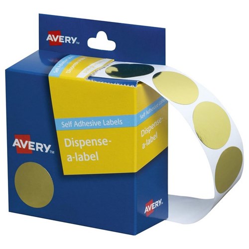 Avery Dot Dispenser Labels DMC24GO 24mm Gold, Box of 250