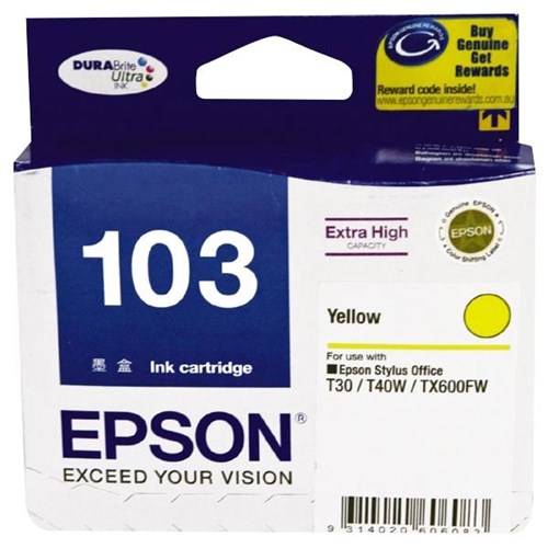 Epson T103 Yellow Ink Cartridge High Yield C13T103492