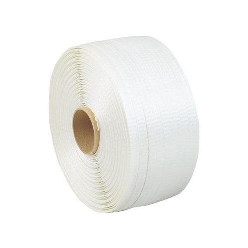 Woven Textile Polyester Strapping 19mm x 500m White