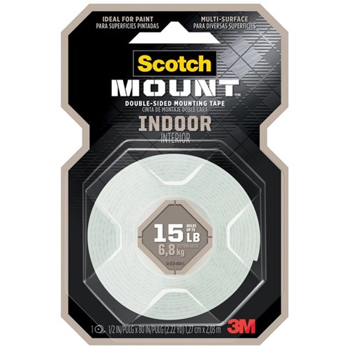Scotch® Indoor Mounting Tape 12.7mm x 1.9m White