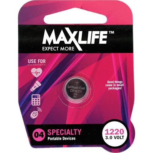 Maxlife CR1220 Lithium Speciality Cell Battery