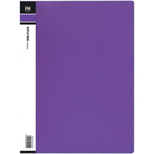 FM Vivid A4 Display Book 20 Pocket Passion Purple