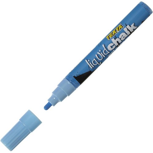 Texta Liquid Chalk Wet Wipe Window Marker 4.5mm Bullet Tip Blue