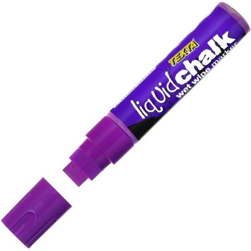 Texta Liquid Chalk Wet Wipe Window Marker 15mm Chisel Tip Purple