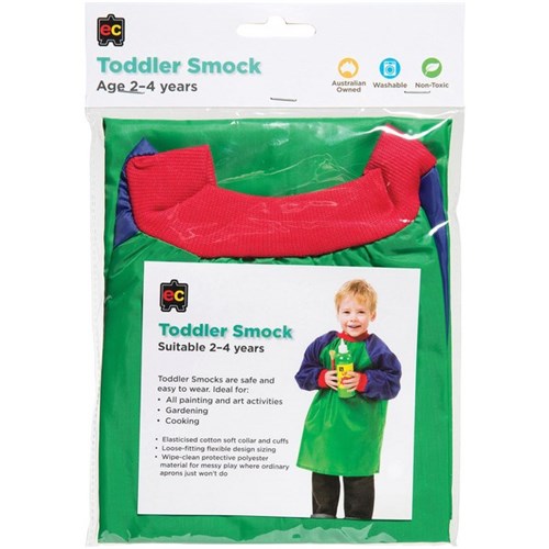 EC Toddler Painting Smock Ages 2-4 Green & Blue