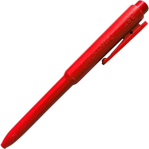 DetectaPen Red Metal Detectable Ballpoint Pen 1.0mm Medium Tip, Box of 10