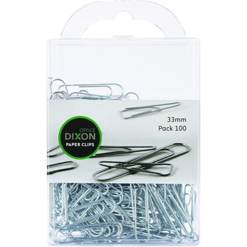 Dixon Paper Clips Round 32mm Silver, Pack of 100