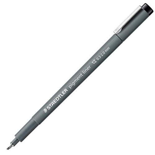 Staedtler Mars Graphic Black Pigment Liner Pen Chisel Tip 0.3-2mm