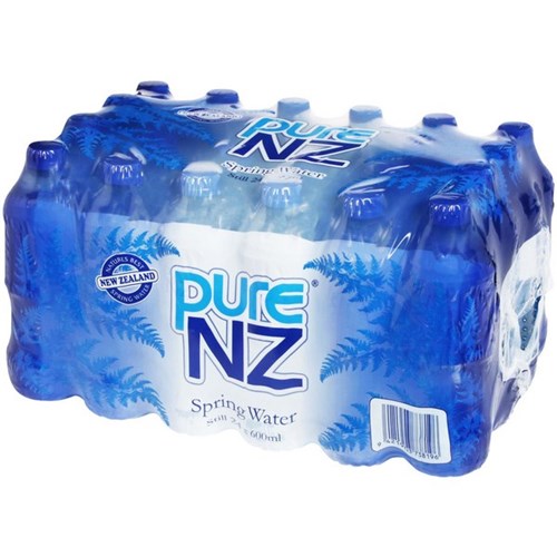 Pure NZ Still Spring Water 600ml, Pack of 24