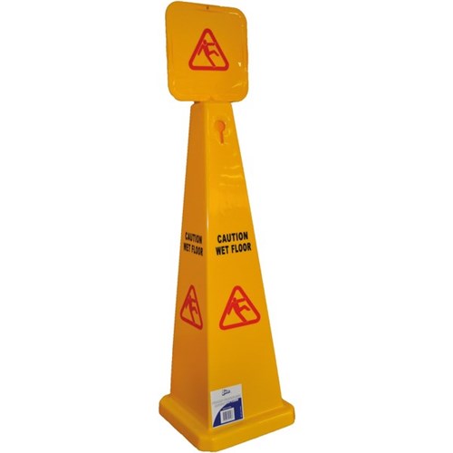 Edco Caution Wet Floor Pyramid Safety Sign Large