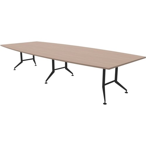 Fiord Boardroom Table 3600mm Rectangular Refined Oak/Black