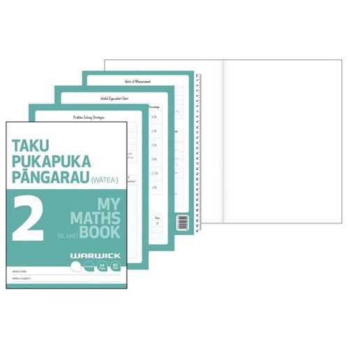 Warwick My Maths Book 2 Taku Pukapuka Pangarau Unruled 64 Pages