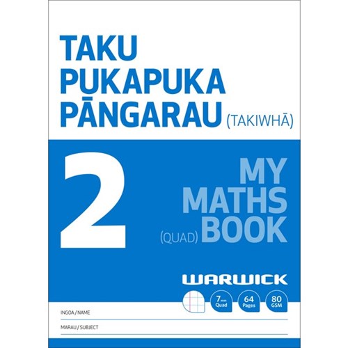 Warwick My Maths Book 2 Taku Pukapuka Pangarau 7mm Quad 64 Pages