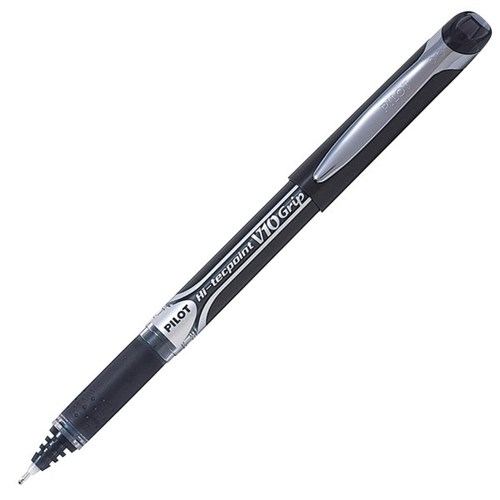 Pilot V10 Hi Tech Grip Black Rollerball Pen 1.0mm Medium Tip