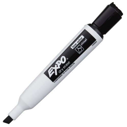 Expo Black Dry Erase Whiteboard Marker With Eraser Chisel Tip