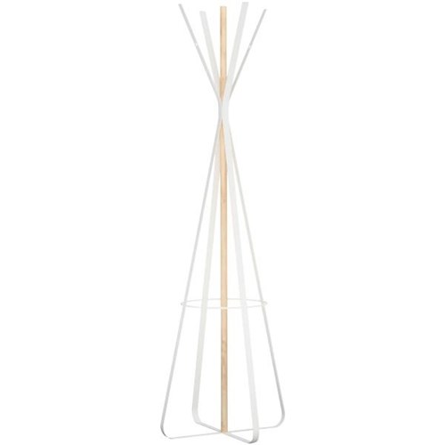 Sprout Coat And Umbrella Stand White/Natural Timber 550x550x1700mm