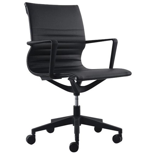 Diablo Executive Chair Mid Back With Arms Black PU