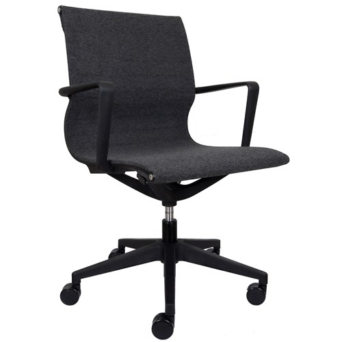 Diablo Executive Chair Mid Back With Arms Knitted Mesh/Charcoal/Black