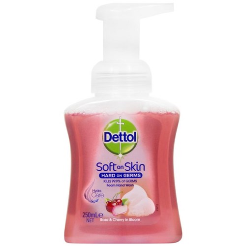 Dettol Foam Hand Soap Rose & Cherry Pump Bottle 250ml