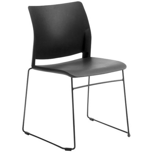 CS O2 Cafe Chair Sled Base Black