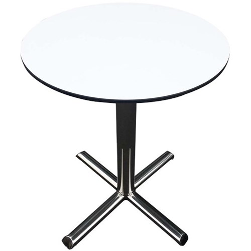 Multipurpose Outdoor Table Round 600mm Arctic White/Stainless Steel