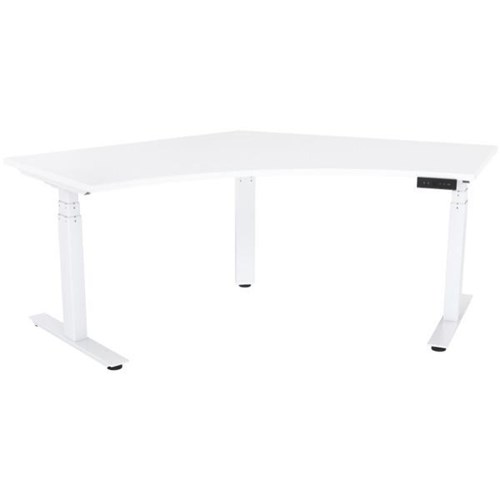 Agile 3 Electric Single User Height Adjustable 120 Degree Workstation 1200mm White/White