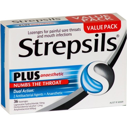 Strepsils Plus Anaesthetic Lozenges, Pack of 36