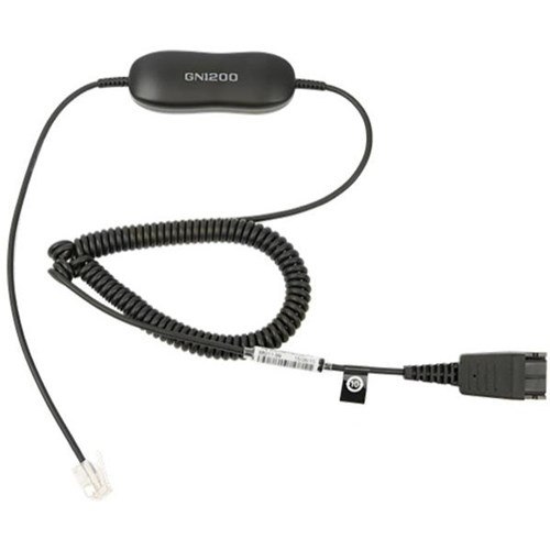 Jabra GN1200 Quick Disconnect & RJ-10 Headset Curly Smartcord Cable 2m