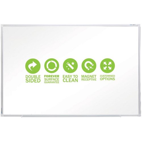Boyd Visuals Porcelain Whiteboard Double Sided 1200 x 1800mm